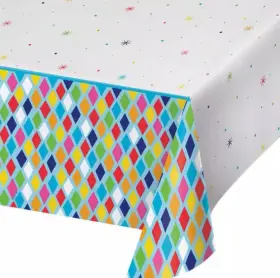Creative Converting 039938622350 Bulk Bright Birthday Plastic Table Cover