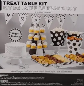 Creative Converting 039938717148 27pc Treat Table Kit Black/white