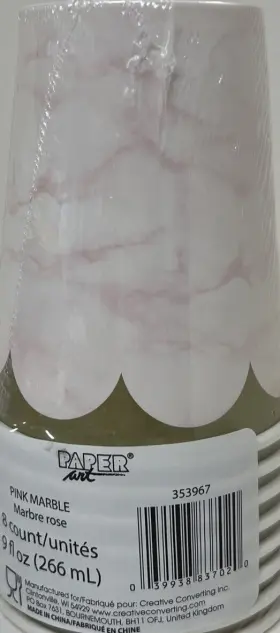 Creative Converting 039938837020 9oz Cups Pink Marble 8ct
