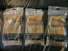 3xgold Creative Converting 073525182988 Heavy Duty Plastic Forks 24 Per Pack Tableware Decorations Party Supplies