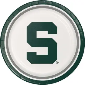 Creative Converting 073525952932 Bulk Michigan State University Paper Dinner Plate 96 Per Case