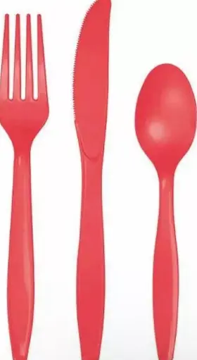13146 Creative Converting Coral Premium 24 Ct Cutlery Forks Knives Spoons