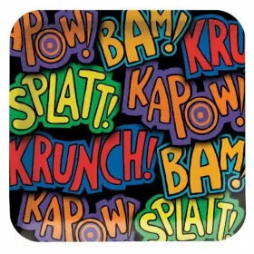 205306 Creative Converting Super Hero Fun Square 3d Dessert Plates Party Accessory