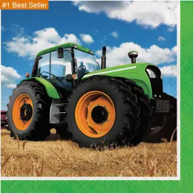 318051 Creative Converting Disposable Tractor Time Paper Lunch Napkins Party Supplies
