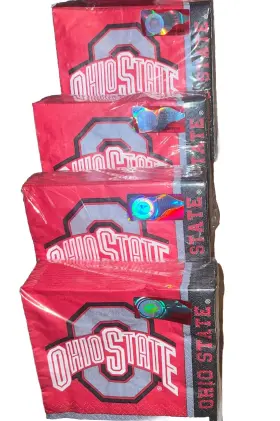 4-ohio Creative Converting 318559 Lot Of State Official Tableware -50 2ply Paper Napkins -ohio