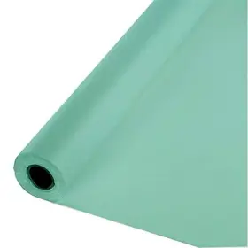 318895 Creative Converting Festive Fresh Mint Plastic Banquet Roll Tablecover 40 Inch X