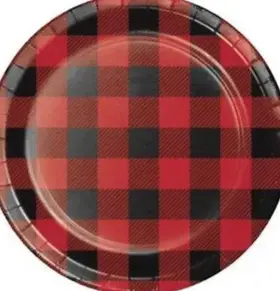 321824 Creative Converting Buffalo Plaid 7 Inch Plates 8 Pack Fall Christmas Party Decorations