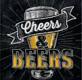 322322 Creative Converting Cheers And Beers Beverage Napkins Paper 16 Pack Adult Party Drinking Tableware