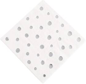 Creative Converting 329935 Silver Metallic Dots Beverage Napkins 16count
