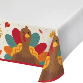 352868 Creative Converting Tom Turkey Paper Tablecloth 54 Inch X 102 Thanksgiving Tableware Supplies 3 Pack