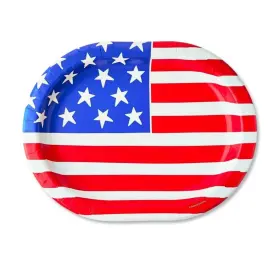 356097 Creative Converting Patriotic Flag 9 Inch Paper Plates 8 Per Pack Red White Blue Party Tableware