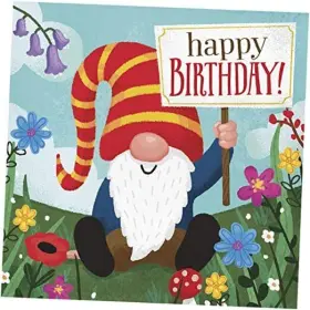 Creative Converting 359293x2 Gnome Birthday Party Napkins - 32 Count 2 Packs Of 16ct Luncheon