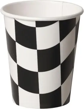 373344 Creative Converting Ceg Paper Cups Black And White Check - 9 Oz