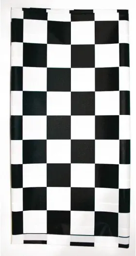 37497 Creative Converting Ceg Plastic Table Cover Black And White Check 29 Inch X72 - Elastic Corners