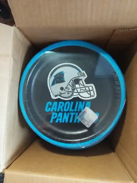 419505 Creative Converting 12 Packs Carolina Panthers Nfl Pro Football Sports 7 Inch Paper Dessert Plates