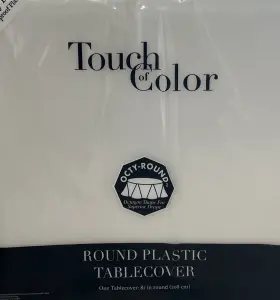 700418 Creative Converting Round Tablecloth Plastic Clear 82 Inch Decoration Party Supply