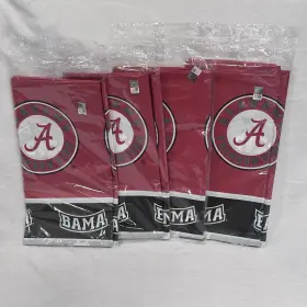 720697 Creative Converting Alabama Crimson Tide Plastic Tablecloth 54 Inch X 108 Bama Usa Lot Of 4