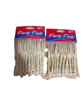 Creative Expressions 01733 2 Pkg Ivory Hor Dftoeuvres Forks Plastic Party #01733 72 Food Picks
