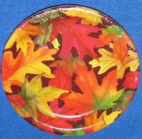 416459 Creative Expressions 6 Packages Harvest Leaves Dessert Plate #416459 1 Pk 8/pk Autumn Paper Plates