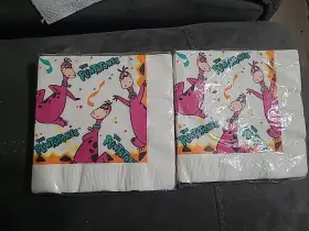 110545130 Creative Expressions Group Vintage 1994 Flintstones 2- 16-pack Party Napkins Featuring Dino Brand New