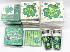 662084 Creative Expressions Trend Setters Amscan Saint St Patricks Day Napkins Cups Paper Shamrock Lot Of 30 Packs Sealed Variety