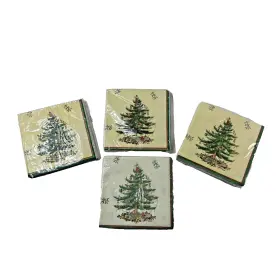 4pks Creative Papers 082272511286 Vintage Nos Of 16 Spode Christmas Tree 3 Ply Napkins Paper 9 7/8 Inch