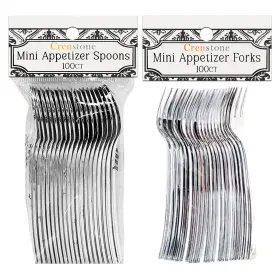 Crenstone Appetizer Forks 637740038453 Spoons And Value Pack - 200 Silver Mini Spoon