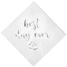Crisky 738596313883 Day Ever Napkins Silver For Wedding Bridal Shower And Engagement Party Decoratio