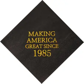 Crisky 738596313890 40th Birthday Disposable Napkins Black 1 Count Pack Of Gold