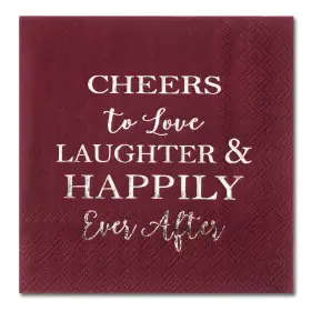 Crisky 778299384117 Bridal Shower Burgundy Silver Napkins Disposable Cocktail Beverage D