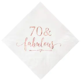 Npk027-70fabulous-rosegold-50 Crisky 3-ply 70 And Fabulous Cocktail Napkins 50 Count Pack Of 1 Rosegold