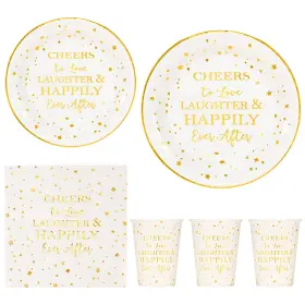 Party004-cheerslove-gold-24 Crisky Gold Bridal Shower Napkins Plates Cups Set For Bride Wedding Engagement Bachelor