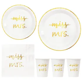 Party011-missmrs-gold-24 Crisky Gold Miss To Mrs Napkins Plates Cups Set For Bridal Shower Engagement Bacheloret