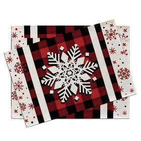 Croar Cro-680-pm Christmas Snowflake Placemats Set Of 4 12ftftx18ftft