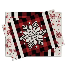 Cro-680-pm Croar Christmas Snowflake Placemats Set Of 4 12ftftx18ftft