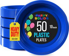 Crown Display 743795987056 Exquisite Party Solids Dark Blue Plastic Plates For Supplies 10 Inch