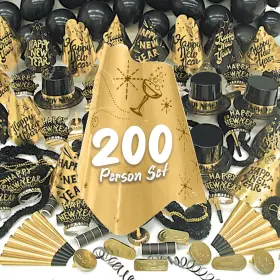 806-100 Crown Display New Years Party Favors 2026 200 Person Gold Sensation Top Multi