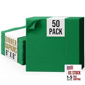Crown Display 95610 Dinner Napkins Disposable Everyday 50 Pcs 2 Ply Pack Emerald Green
