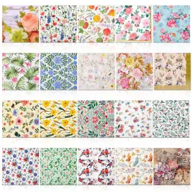 Wc-crtiin-3493 Crtiin 20 Pack Decoupage Napkins Floral Flower Cocktail Paper Decorative Toi