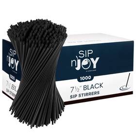 Crystal Ware Cw-11548 Crystalware Plastic Stir Straw Sip Stirrer 7 1/2-inch Pack Of 1 Black