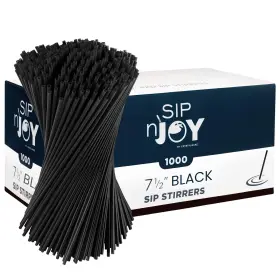 Cw-11548 Crystal Ware Crystalware Plastic Stir Straw Sip Stirrer 7 1/2-inch Pack Of 1 Black