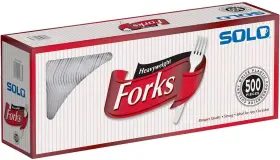 827263 Cups Heavyweight Plastic Cutlery Forks White 6.41 Inch 500/ct