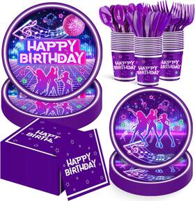 Cutedog 445039151188 168pcs Kpop Birthday Decorations K Pop Party Plates Napkins Cups Knives Forks Sp