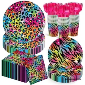 Cutedog 774536549462 120pcs Neon Birthday Party Supplies Sparkly Splatter Paper Rainbow Leopard Cutedog 774536549462 120pcs Neon Birthday Party Supplies Sparkly Splatter Paper Rainbow Leopard