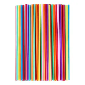 Cvndkn 600358139072 100 Pcs Colorful Plastic Long Disposable Drinking Straws. 0.23ftftdiameter And