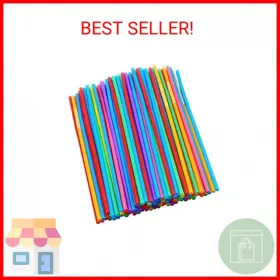 Cvndkn 705353472947 200 Pcs Colorful Plastic Long Flexible Straws. 0.23ftft Diameter And 10.2 Inch