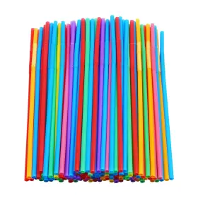 Cvndkn 768692879761 200 Pcs Colorful Plastic Long Flexible Straws. 0.23ftft Diameter And 10.2 Inch