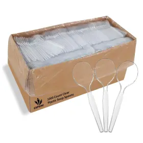 Cx1000 Cxpsinc 1000 Pack Heavyweight Disposable Clear Plastic Soup Spoons-party Dimensions
