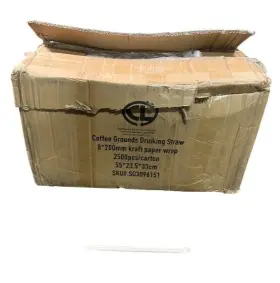 Sq3096151 Cycle Of Life Natural Products Box 2500 Coffee Grounds Drinking Straw Kraft Paper