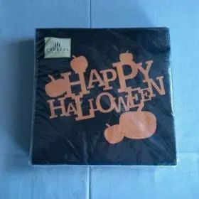 Cypress Home 808412239045 Happy Halloween Black And Orange Paper Napkins